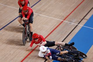 Frederik Rodenberg Madsen crashed into the back of Charlie Tanfield in the team pursuit