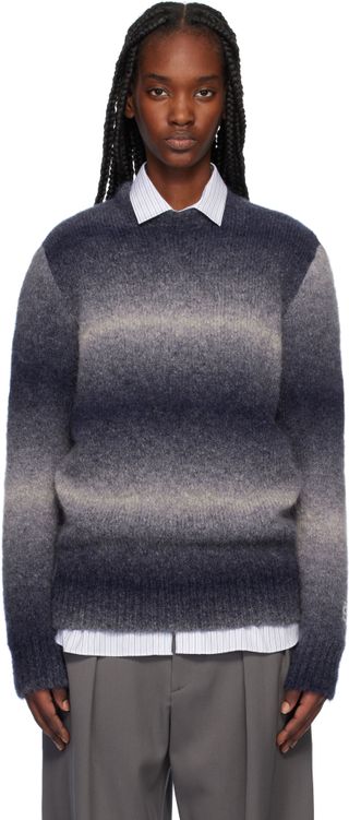 Navy Alpaca Round Neck Sweater