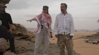 Director Denis Villeneuve on the set of his Dune film adaptation