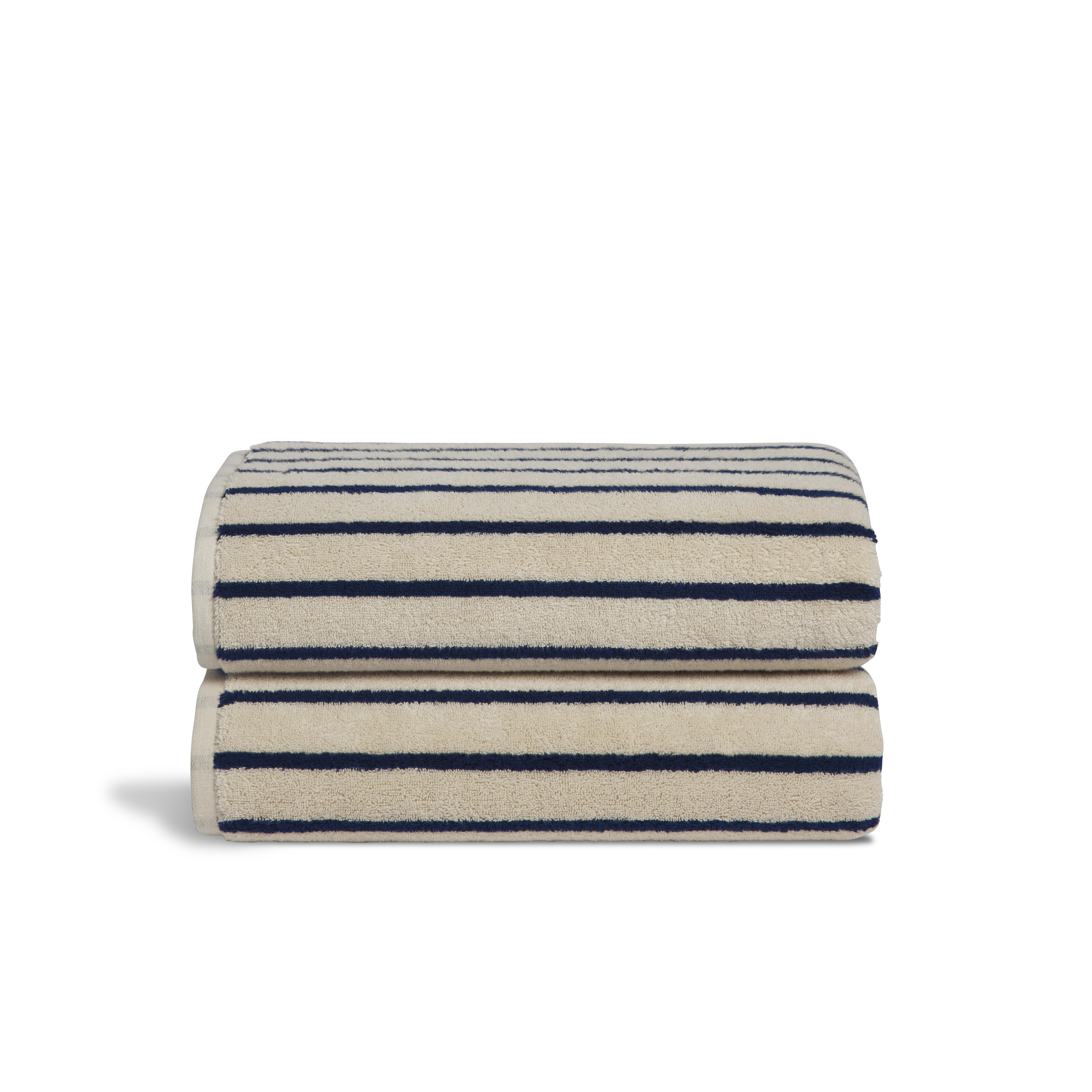 Brooklinen Super-Plush Turkish Cotton Bath Towels Set of 2 Cotton, 820 Gsm, Machine Washable, Perfect Bath Towels for Bathroom, Spa &amp;amp; Shower (30&quot; X 58&quot;, Striped Navy)