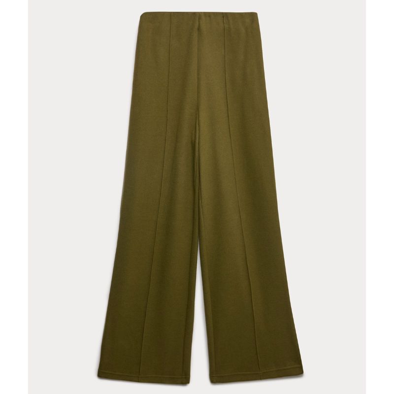 M&amp;amp;S, Cotton Blend Cosy Rib Pintuck Wide Leg Trousers