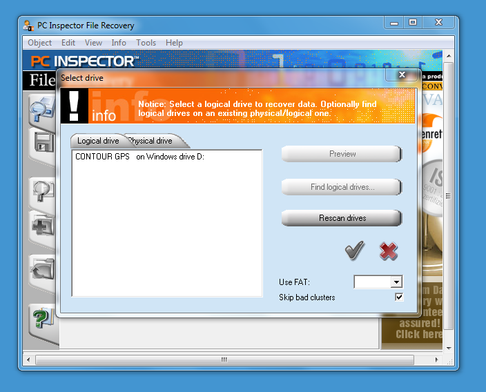 Step 3: Select the drive you want to recover files from
