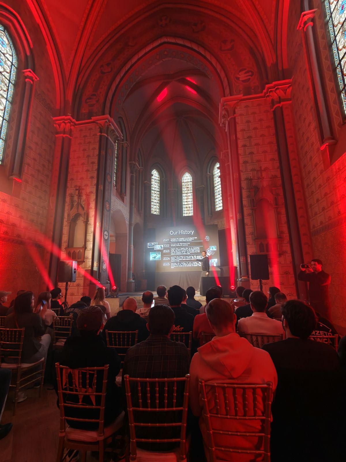 A dimly-lit church in Prague