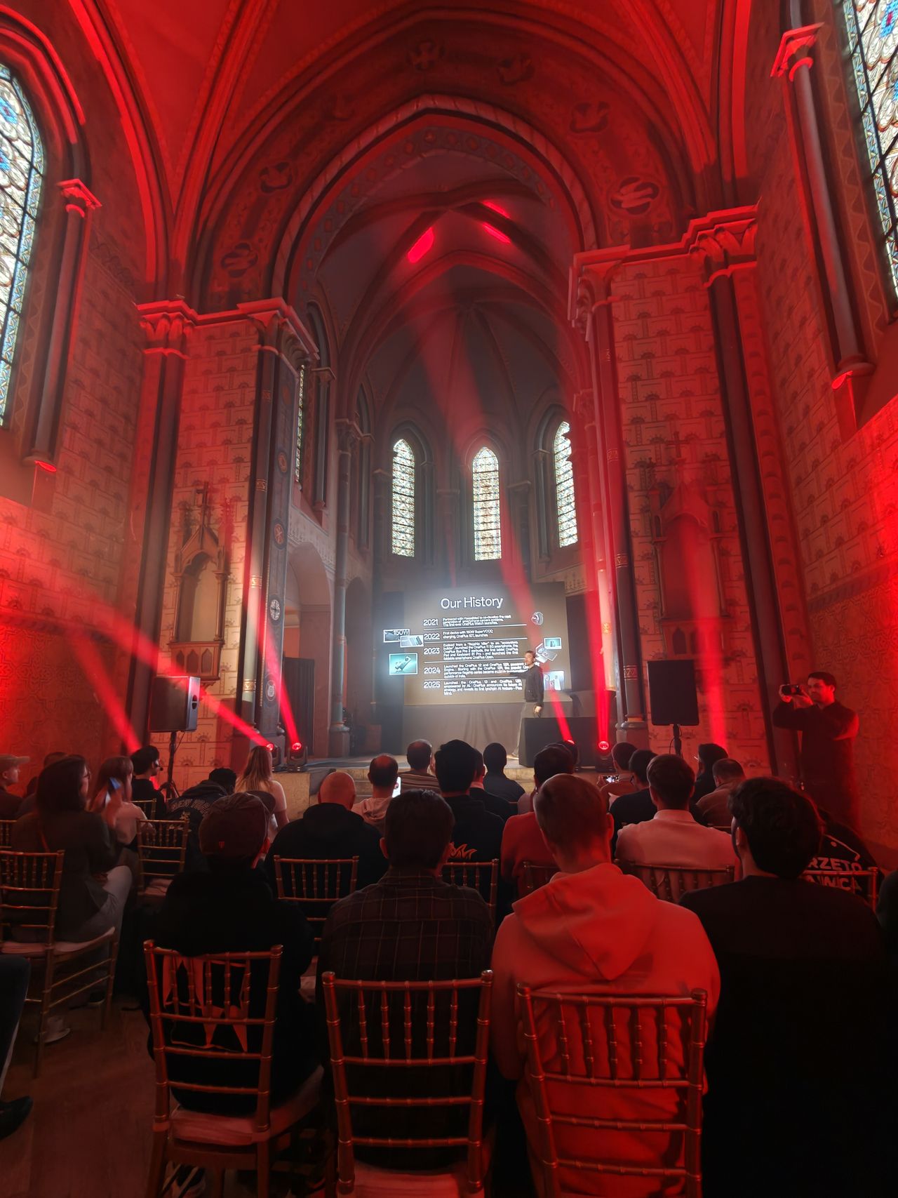 A dimly-lit church in Prague