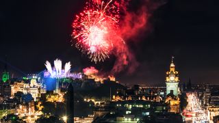 Fireworks over Edinburgh's skyline