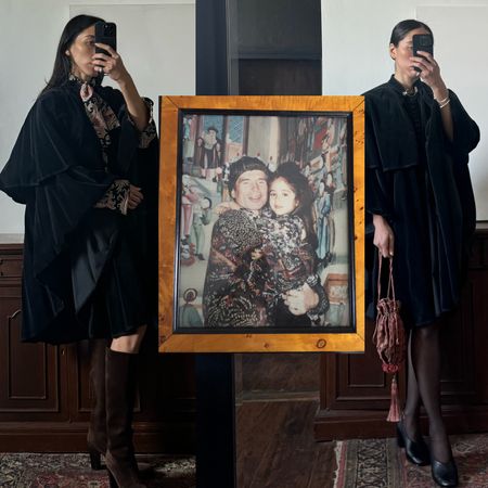 Alexis Badiyi wearing heavy coats and designer bags in her opera outfits