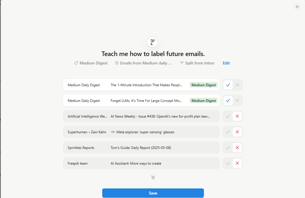 A screenshot of Notion Mail