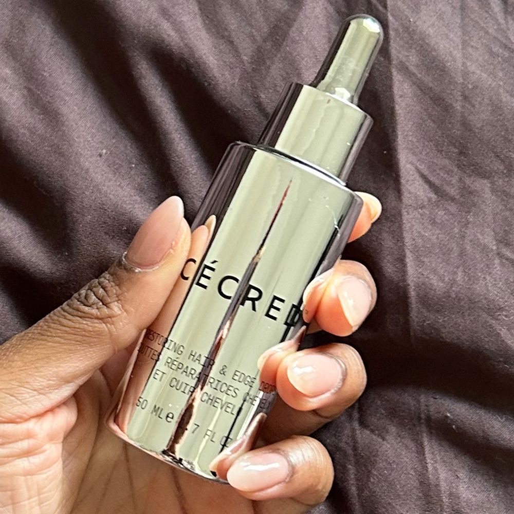 A close-up shot of C&eacute;cred's Restoring Hair &amp; Edge Drops