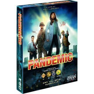 Pandemic box with characters on cover