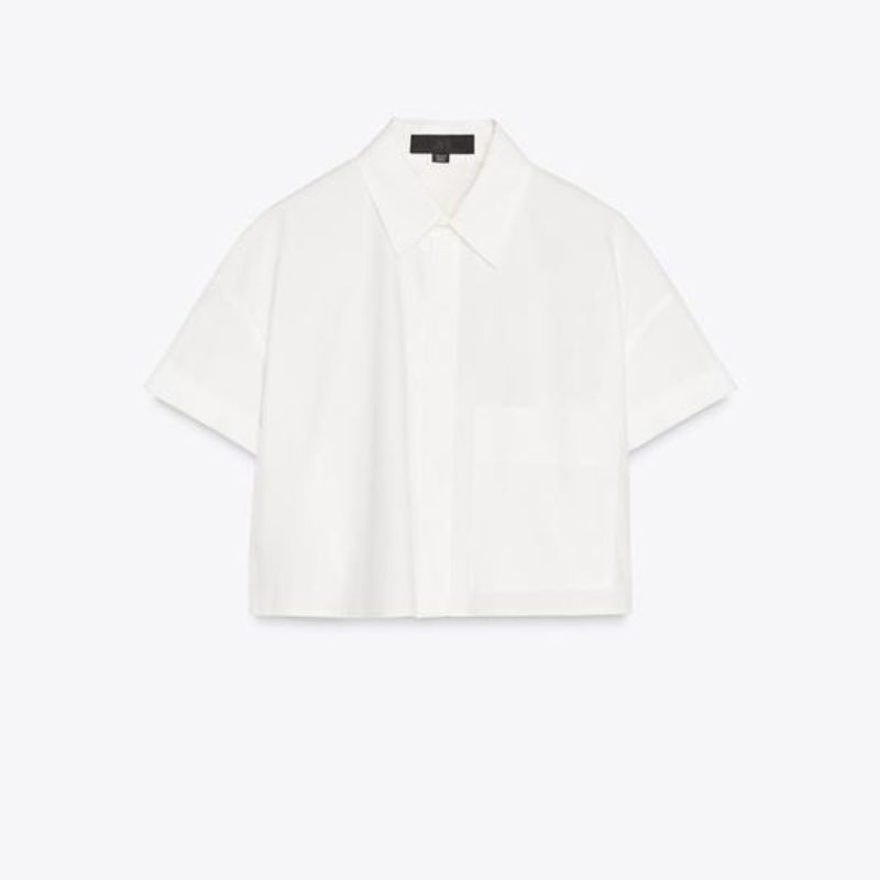 Zara , Poplin Cropped Shirt 
