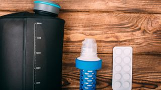 Kit for water purification during the hiking