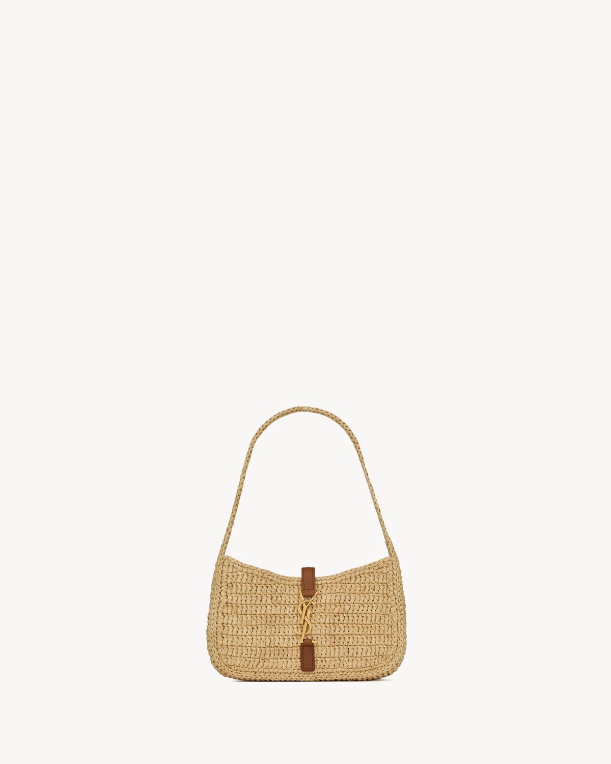 Women's Le 5 à 7 Mini in Raffia in Natural and Brick