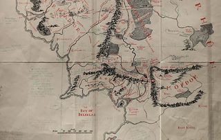 A hand-drawn 'Annotated map of Middle-earth' by British author J. R. R. Tolkien is seen during a preview of the exhibition Tolkien: Maker of Middle-earth at Weston Library, part of the Bodleian Library, in Oxford, west of London, on May 31, 2018. - The exhibition that curates a large amount of Tolkien-related materials from around the world opens at the Bodleian Libraries in Oxford on June 1. (Photo by Daniel LEAL-OLIVAS / AFP) / RESTRICTED TO EDITORIAL USE - MANDATORY MENTION OF THE ARTIST UPON PUBLICATION - TO ILLUSTRATE THE EVENT AS SPECIFIED IN THE CAPTION (Photo credit should read DANIEL LEAL-OLIVAS/AFP/Getty Images)