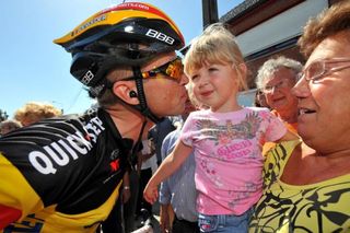 Belgian champion Stijn Devolder and his daughter.