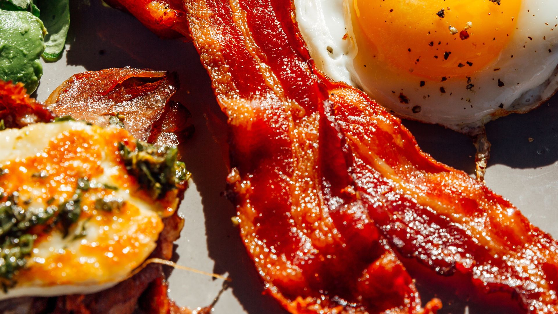 Bacon on plate