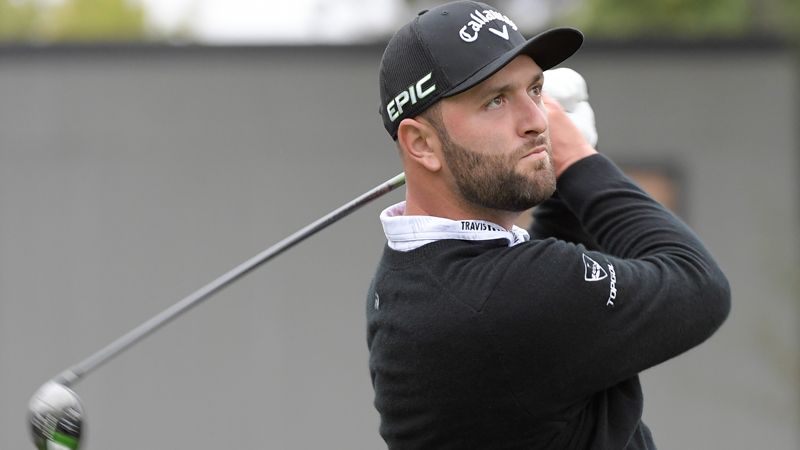 Jon Rahm plays a shot during the Fortinet Championship