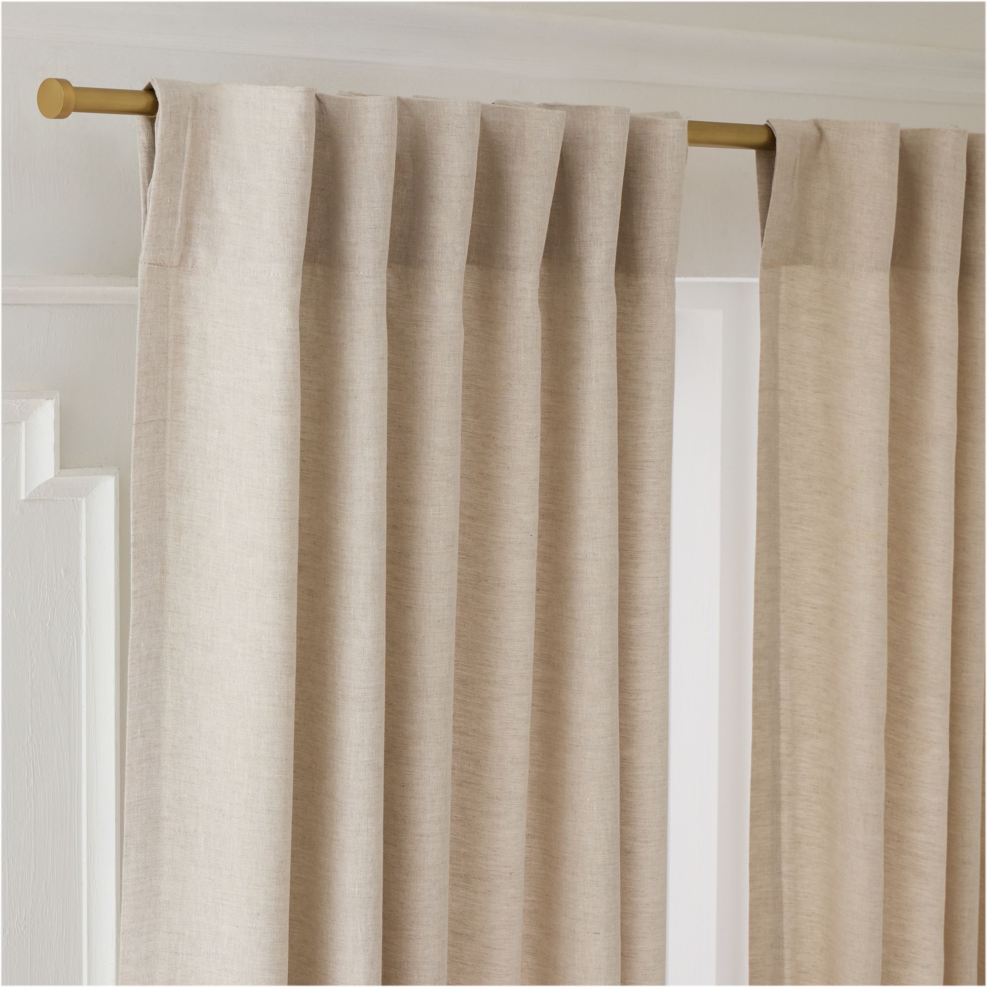 Beige linen curtains
