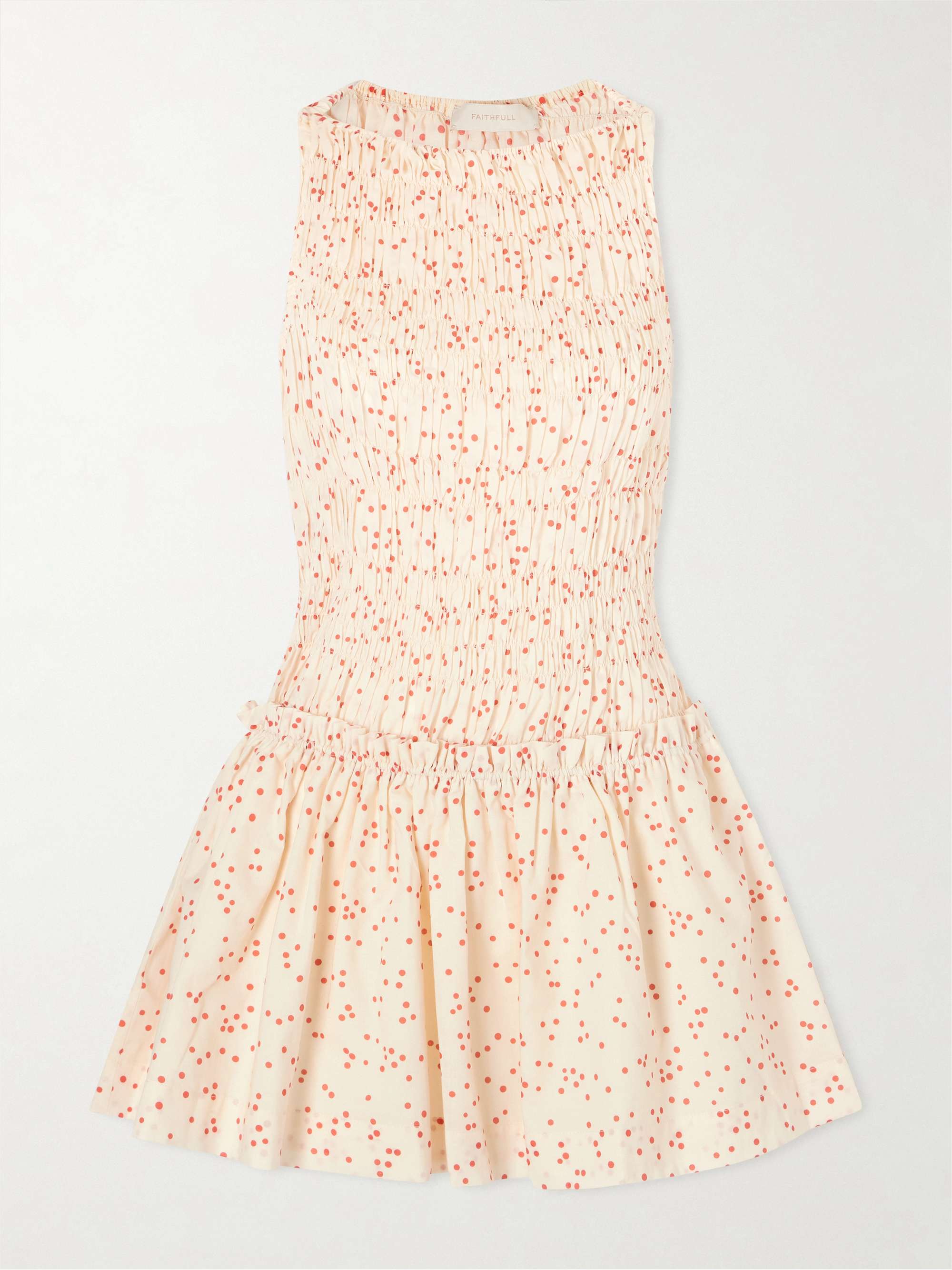 Gala Smocked Polka-Dot Cotton-Voile Mini Dress