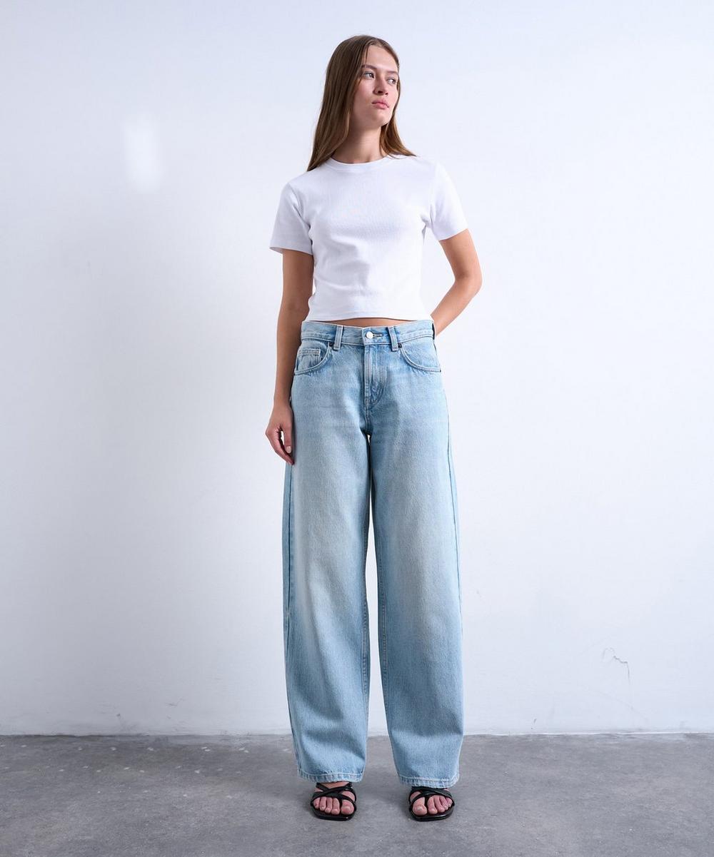Bleach Cinch Low-Rise Jeans