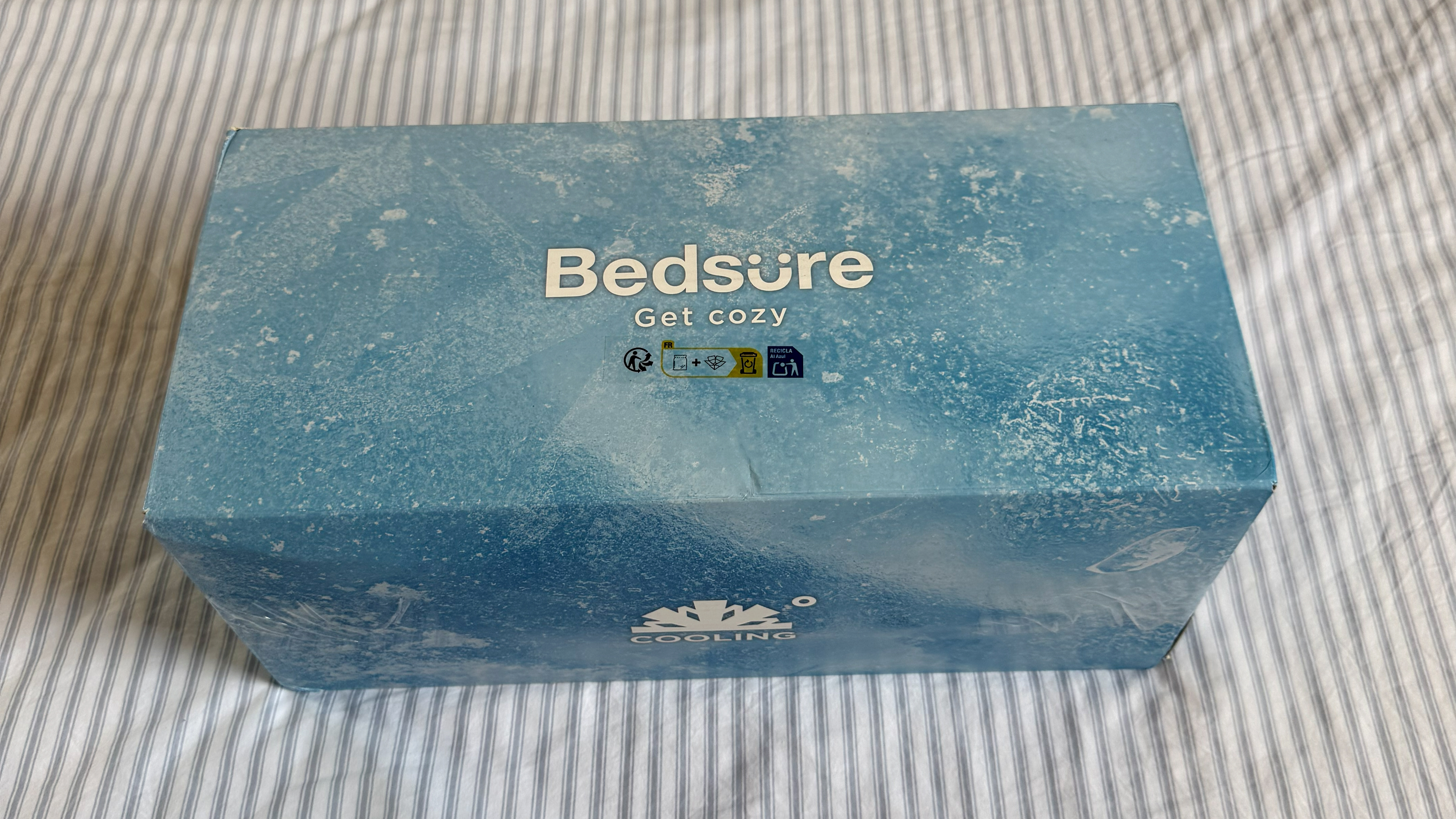 The Bedsure Cooling Duvet being tested at home