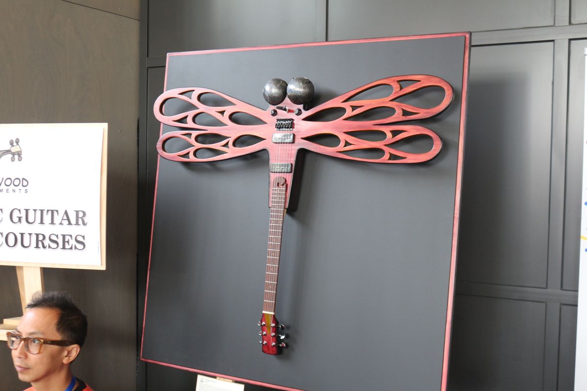 A Wildwood Dragonfly shown at the Melbourne Guitar Show