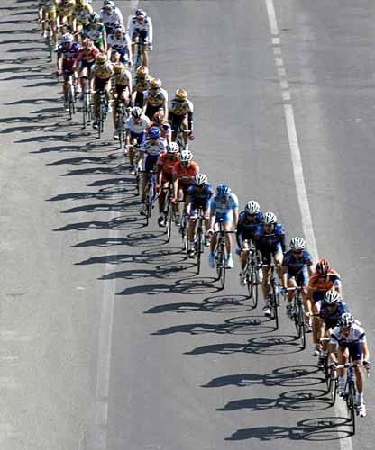 The bunch hit the coast and hit the pedal