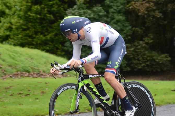 British time trial champion Alex Dowsett (Movistar) placed fifth in the Tour of Britain's time trial stage