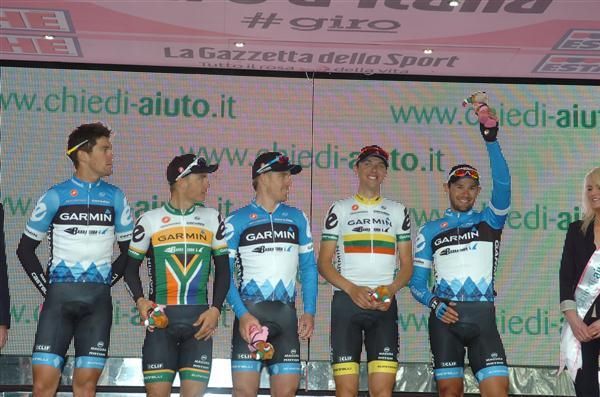 Garmin-Barracuda lead the team standings after stage two of the 2012 Giro d'Italia