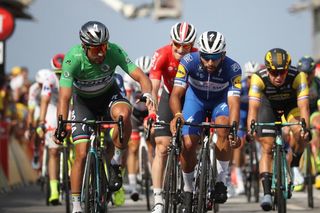 Peter Sagan and Fernando Gaviria cross the line during stage 4 at the Tour de France