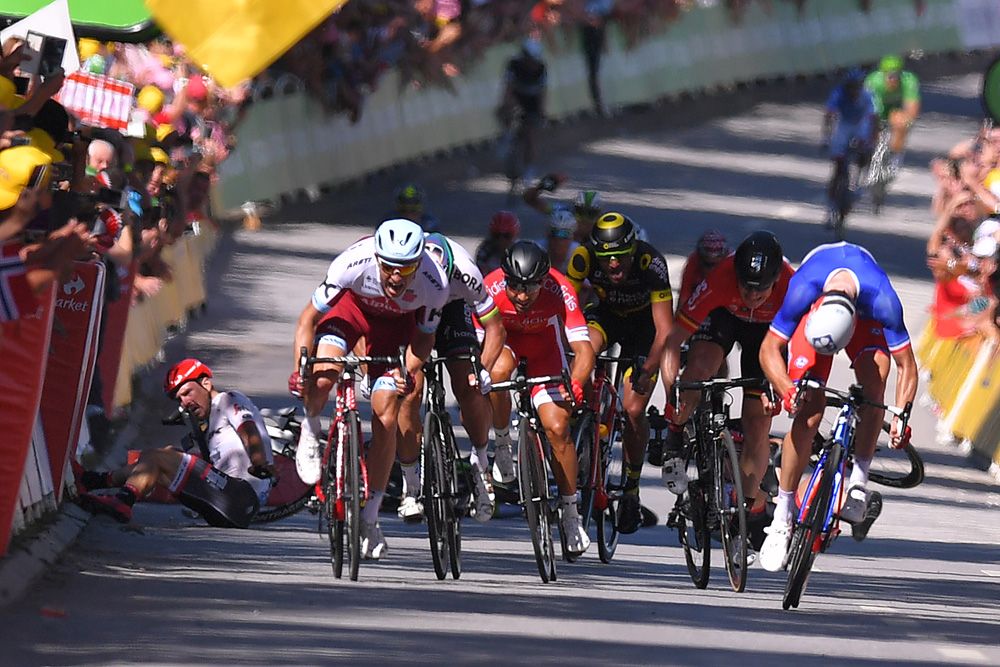 John Degenkolb (Trek-Segafredo) also went down hard
