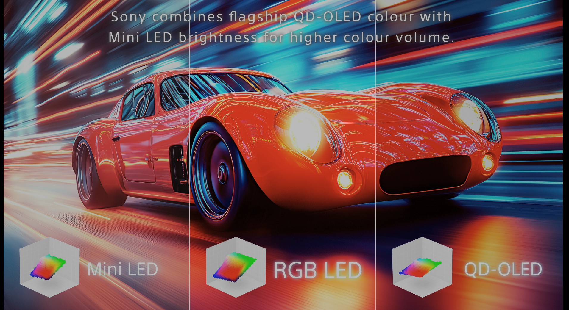 Images from a video explaining Sony True RGB technology.