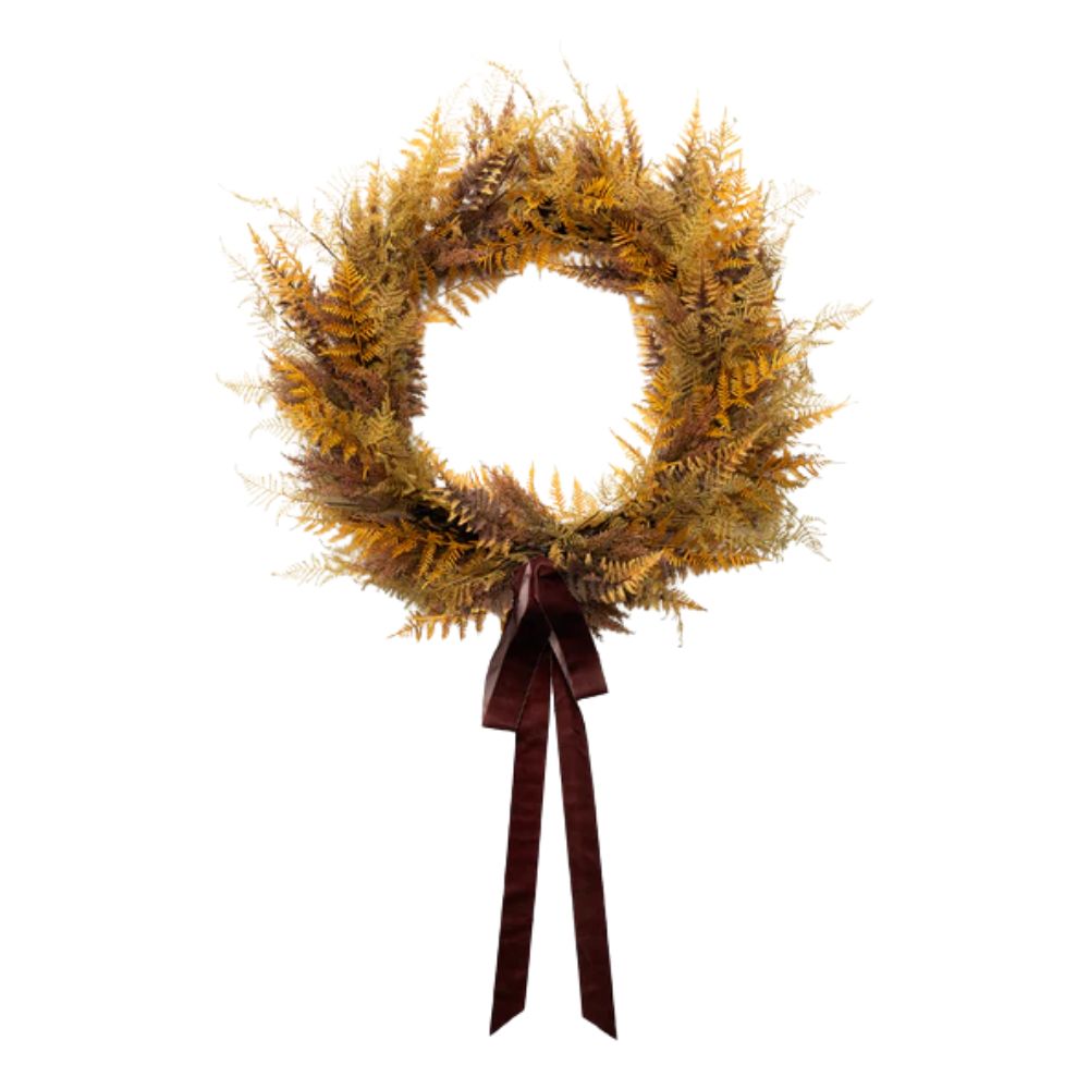 30" Faux Golden Fern Wreath