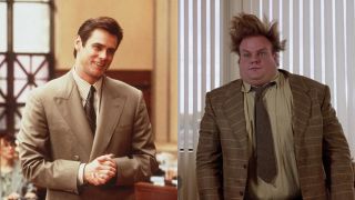 Jim Carrey in Liar Liar and Chris Farley in Tommy Boy