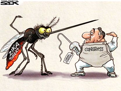 Editorial Cartoon U.S. Zika Congress 2016