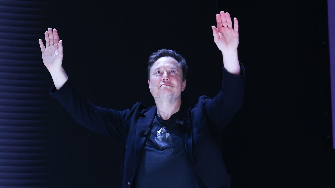 Elon Musk giving a talk during the Cannes Lions International Festival Of Creativity 2024 in June 