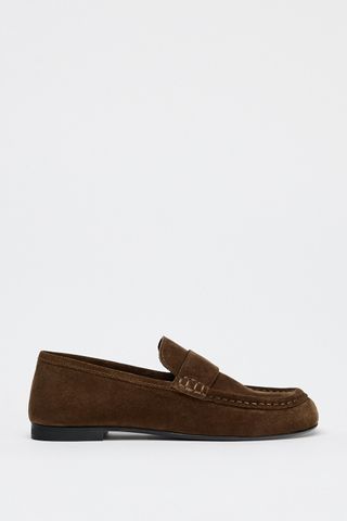 Split Leather Penny Loafers