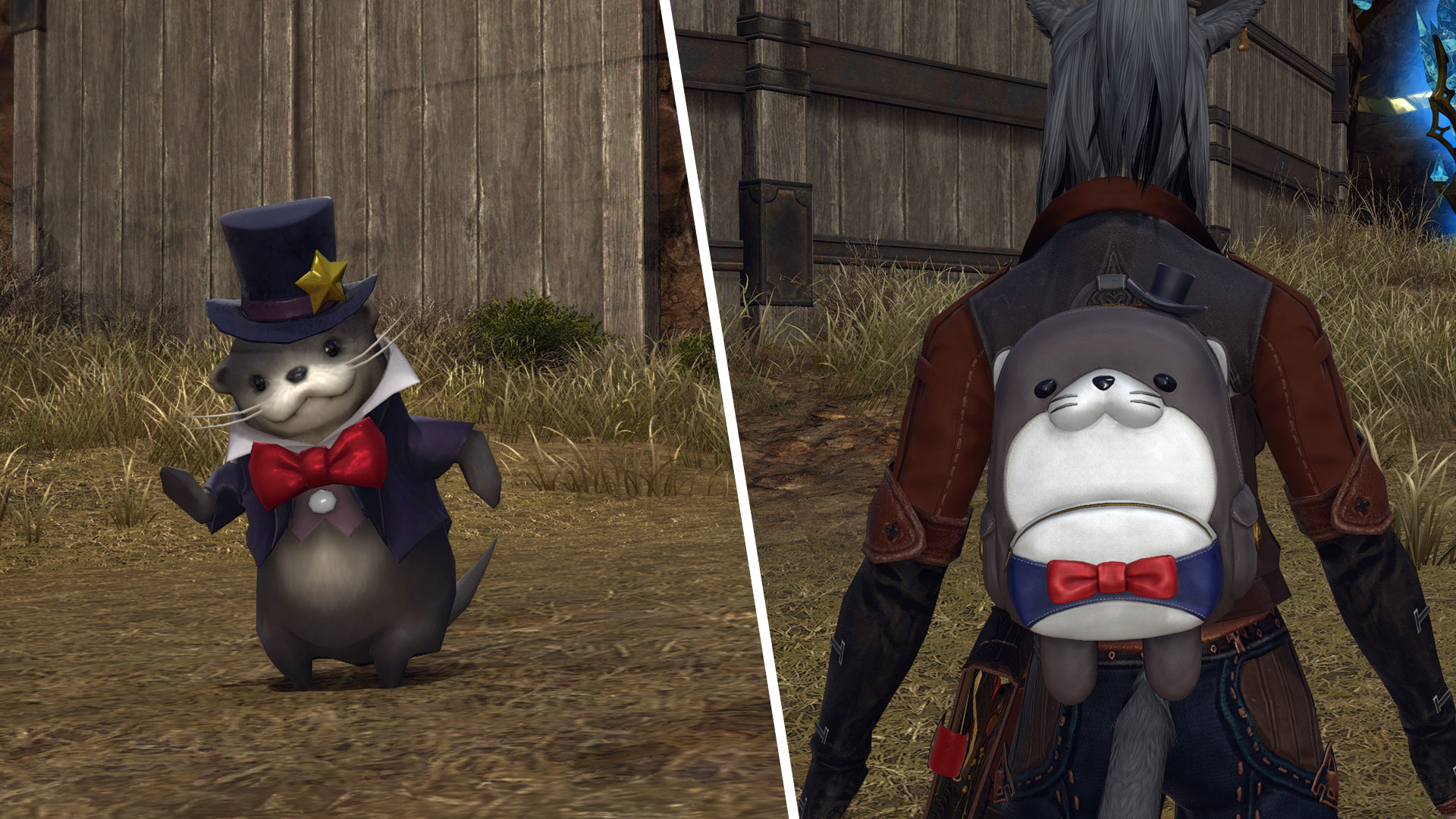 Final Fantasy 14 - The Otter backpack and minion from the 2026 Make it Rain event