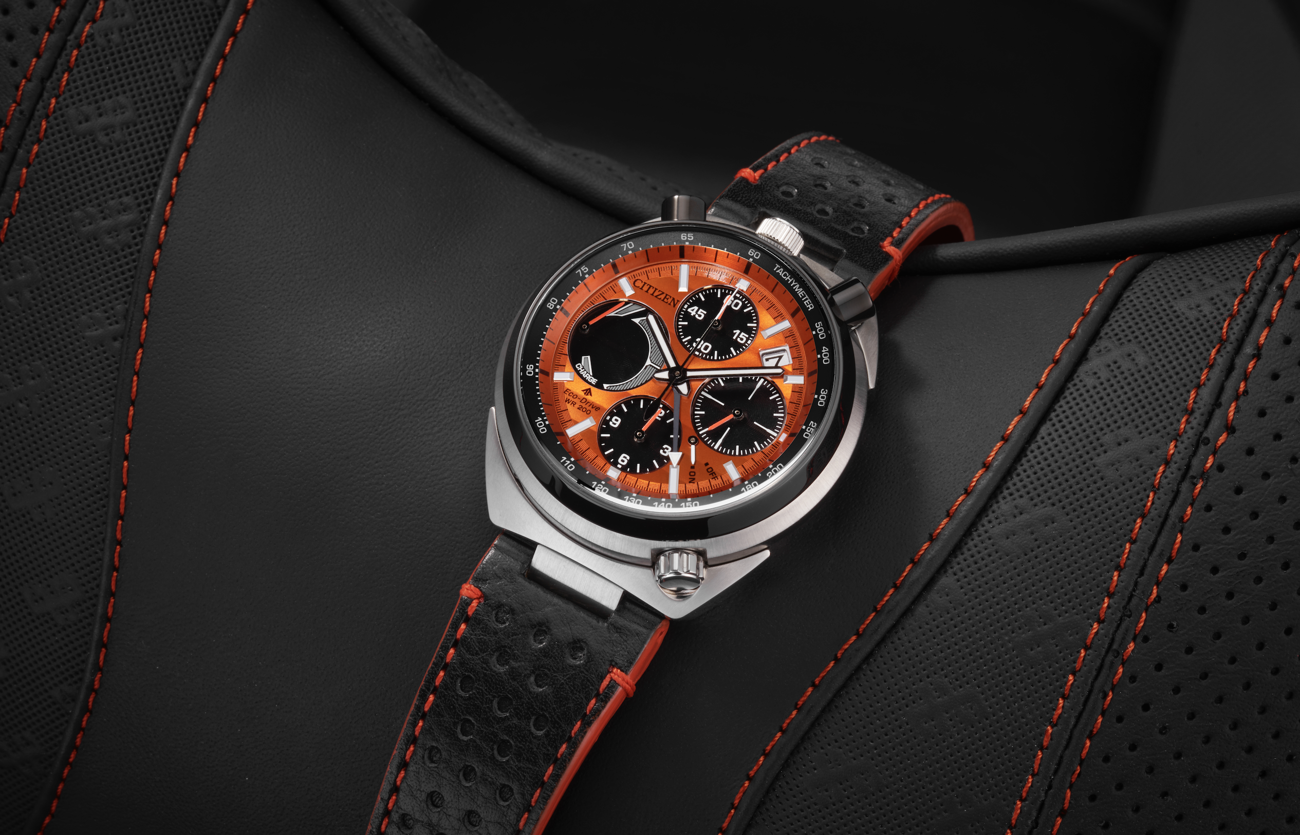 watch with orange dial