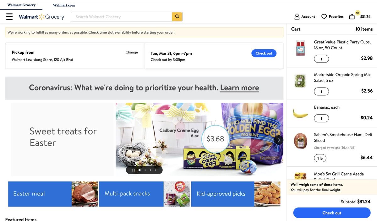How to order order groceries from Walmart online for pickup or delivery ...
