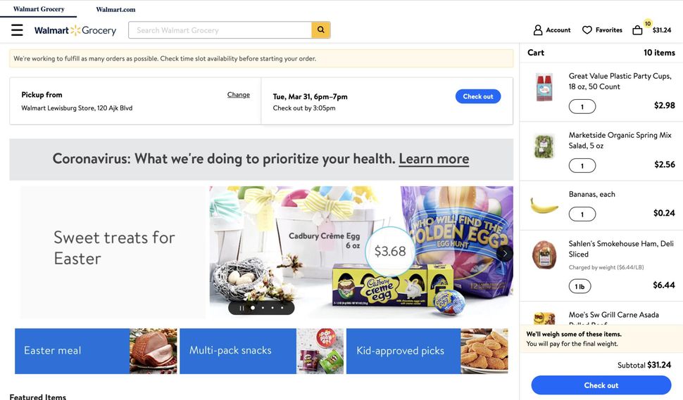 How to order order groceries from Walmart online for pickup or delivery