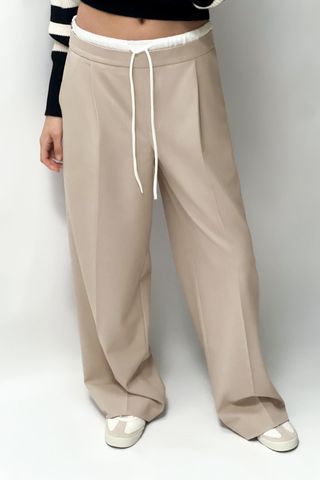 Double Waist Wide Leg Pants