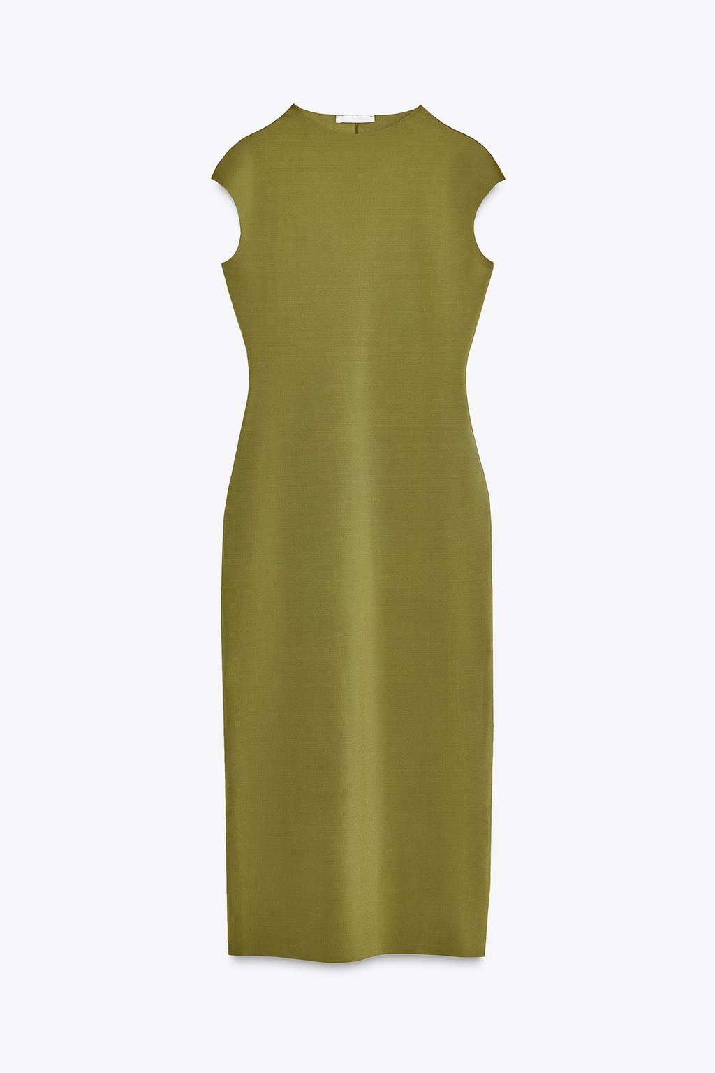 ZARA, Midi Dress With Polyamide
