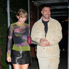 Taylor Swift and Travis Kelce leaving dinner at Waverly inn in New York