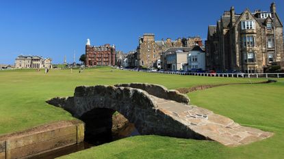 The Swilcan Bridge on the 18th hole of the Old Course at St Andrews