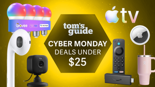 Govee lights, Apple EarPods, Blink camera, Apple TV logo, Apple AirTag, Fire TV Stick and Hydro Flask