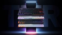 Cherry XTRFY MX 8.2 Pro TMR Wireless gaming keyboards on a black background