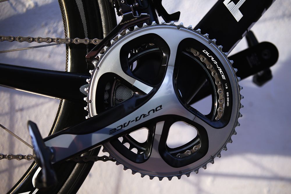 A full set of Shimano components on Kwiatkowski's road bike