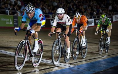 Mark Cavendish competing on day one of London Six Day. Photo by Justin Setterfield/Getty Images 