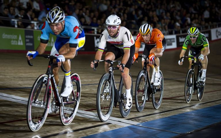 Mark Cavendish competing on day one of London Six Day. Photo by Justin Setterfield/Getty Images