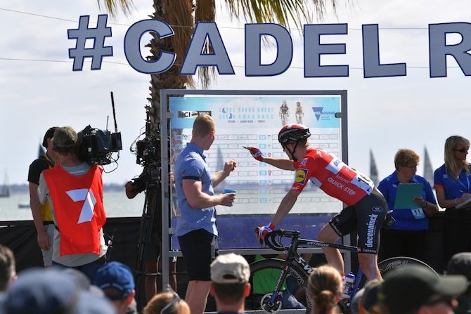 Deceuninck-QuickStep's Michael Morkov signs on ahead of the 2019 Cadel Evans Great Ocean Road Race